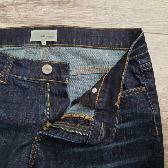 Halogen Girlfriend Distressed Mark Dark Wash Jeans 24 - Picture 6 of 9